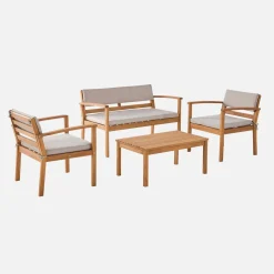 Loungeset acaciahout voor 4 personen