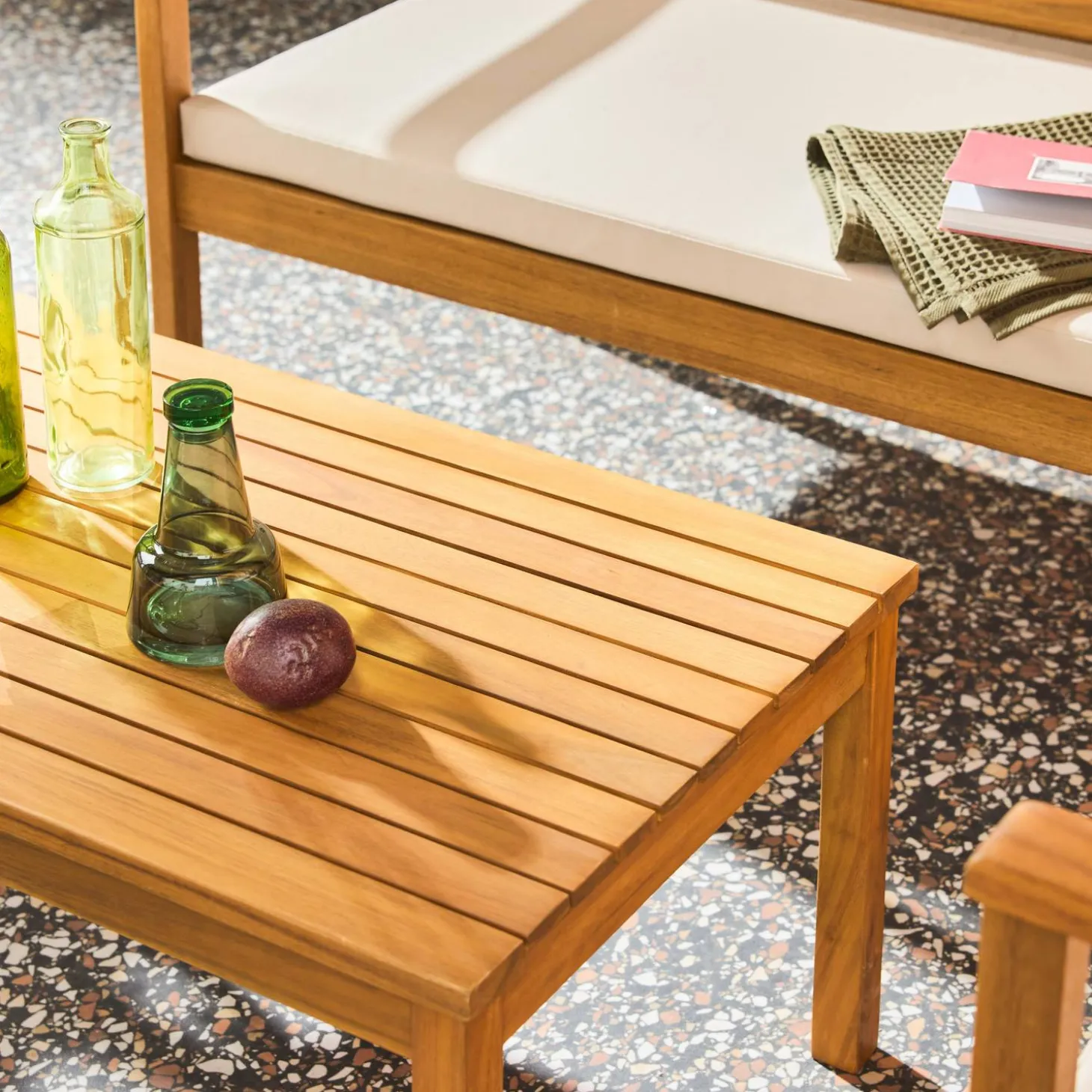 Loungeset acaciahout voor 4 personen
