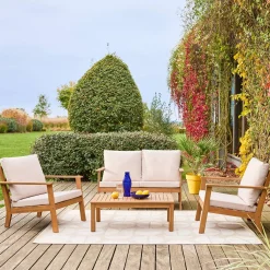 Loungeset met 4 zitplaatsen acaciahout