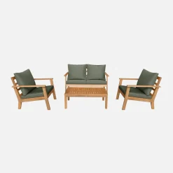 Loungeset met 4 zitplaatsen acaciahout