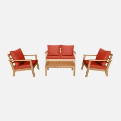 Loungeset met 4 zitplaatsen acaciahout