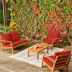 Loungeset met 4 zitplaatsen acaciahout