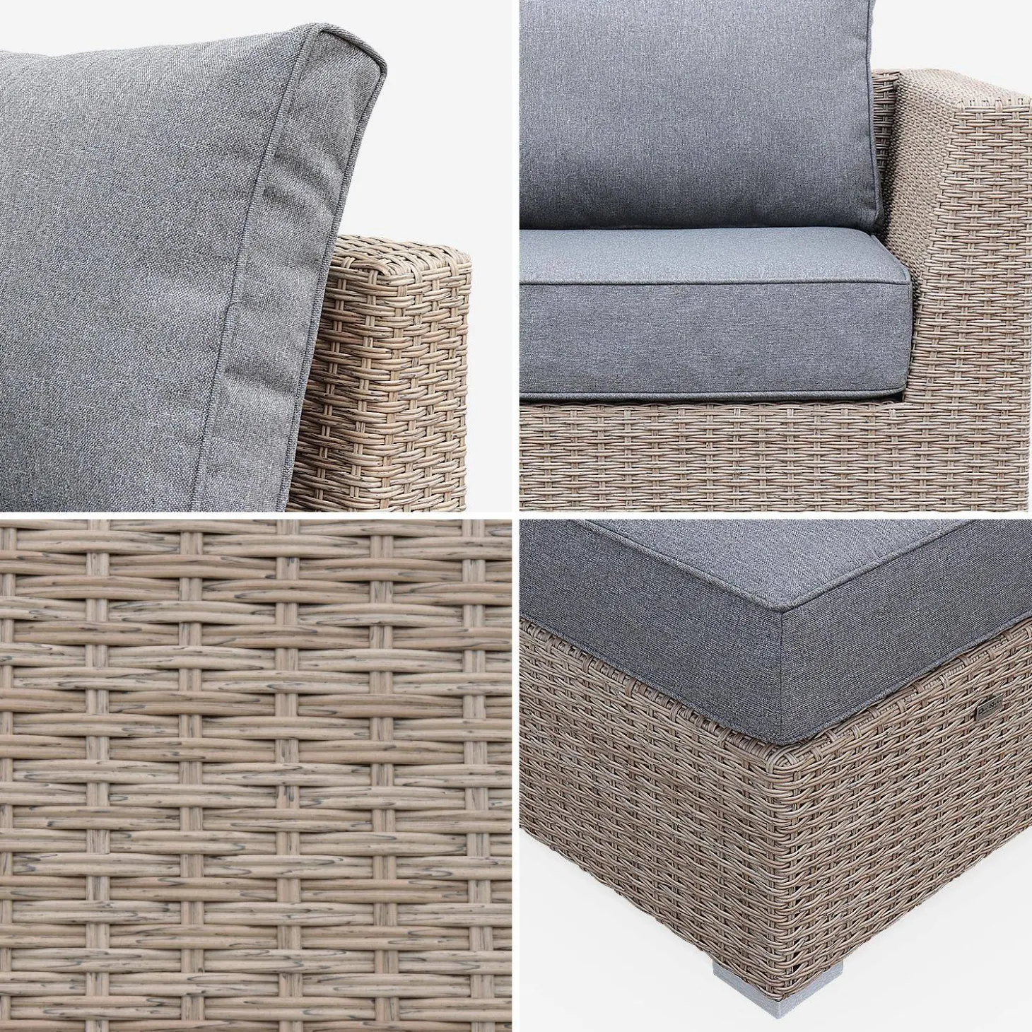Loungeset 14 plaatsen, rond wicker
