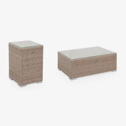 Loungeset 14 plaatsen, rond wicker