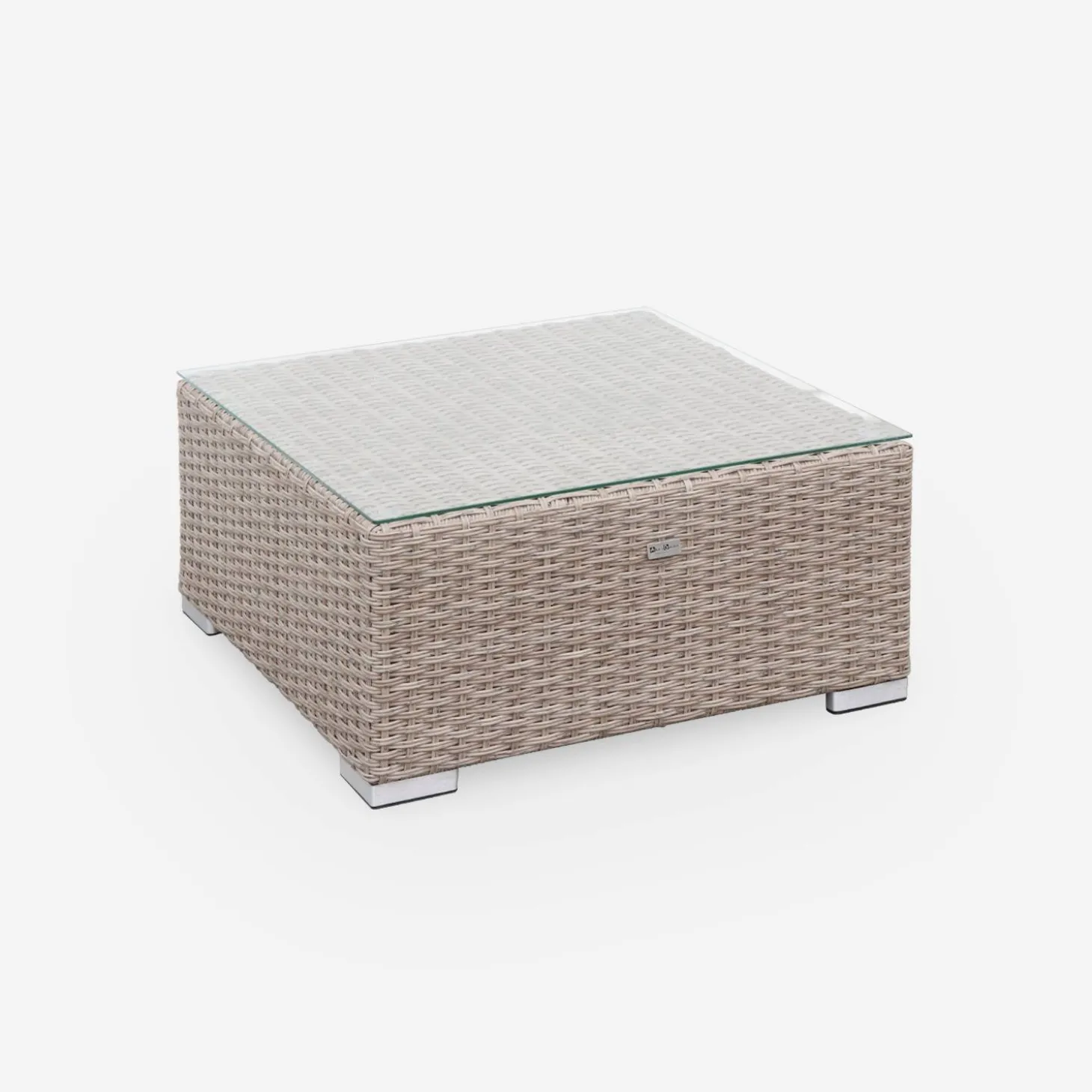 Loungeset 5 plaatsen, rond wicker