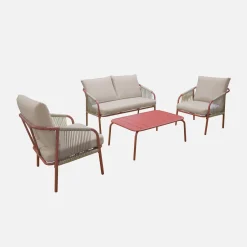 Loungeset van staal, 4 personen