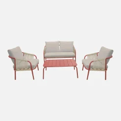 Loungeset van staal, 4 personen