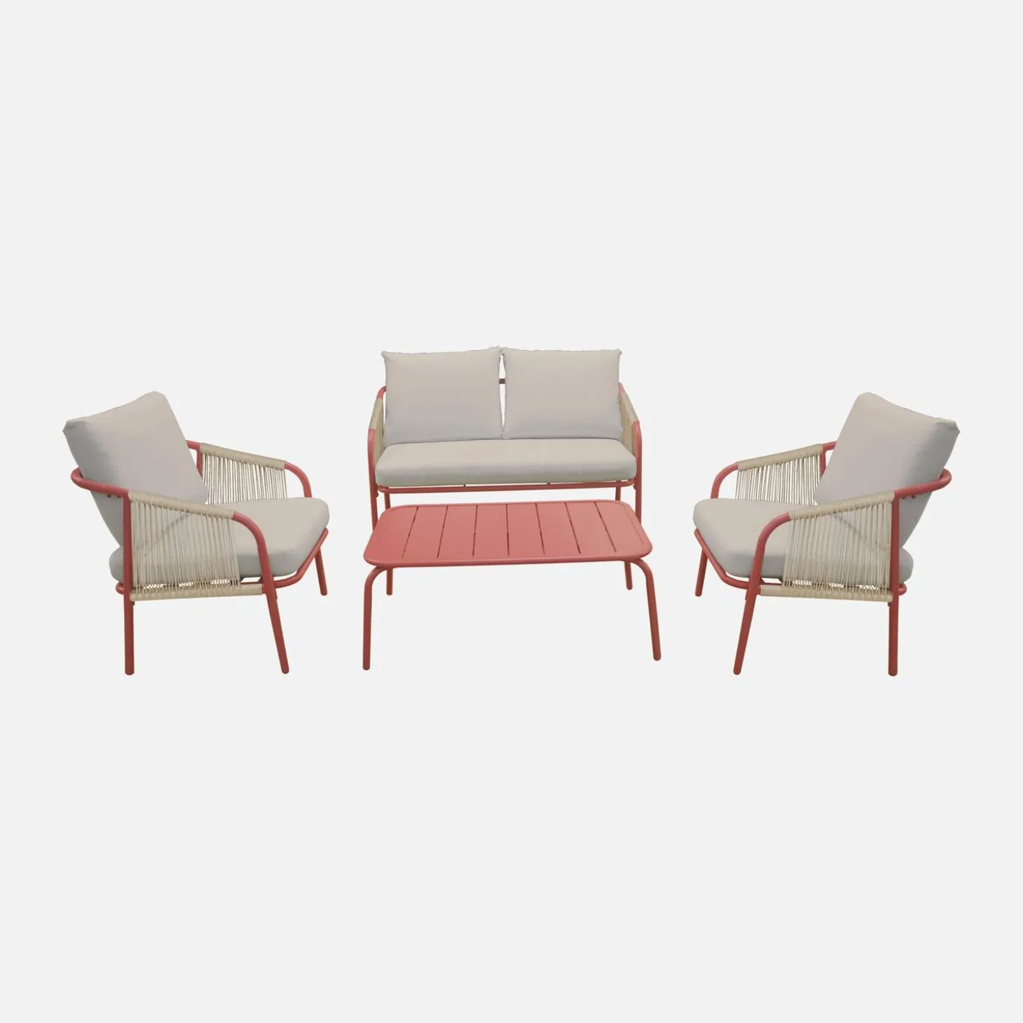 Loungeset van staal, 4 personen