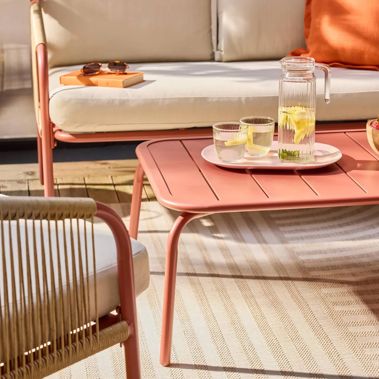 Loungeset van staal, 4 personen
