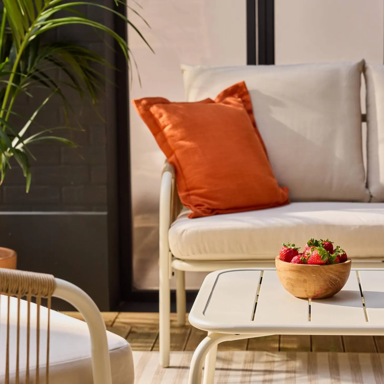 Loungeset van staal, 4 personen
