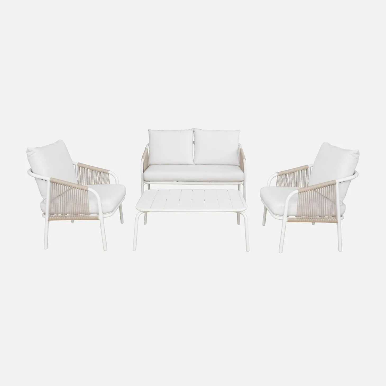Loungeset van staal, 4 personen