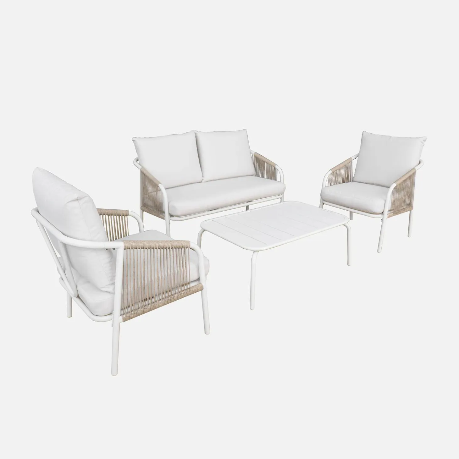 Loungeset van staal, 4 personen