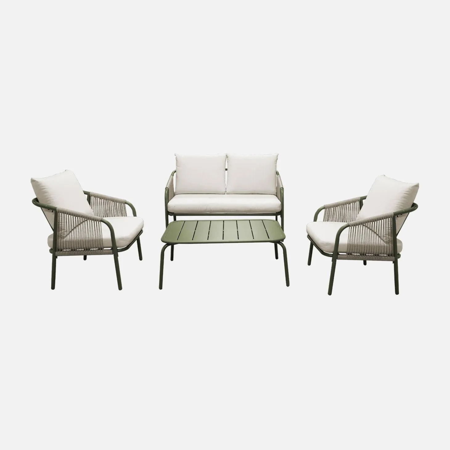 Loungeset van staal, 4 personen