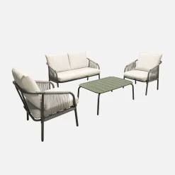 Loungeset van staal, 4 personen