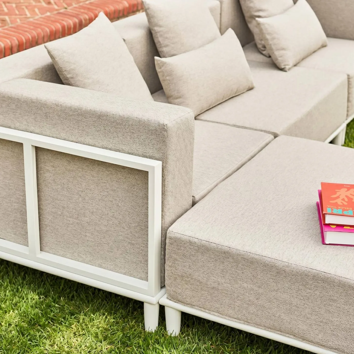 Loungeset voor 4 personen modulair van aluminium