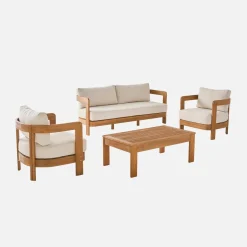 Loungeset voor 4 personen van acaciahout