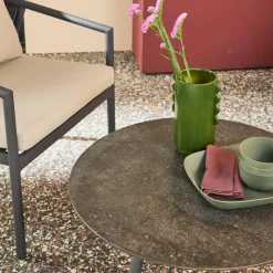 Loungeset voor 4 personen van aluminium en koord