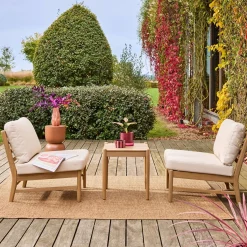 Loungeset voor 2 personen van acaciahout