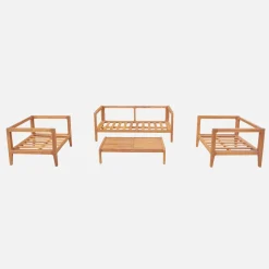 Loungeset voor 4 personen van acaciahout