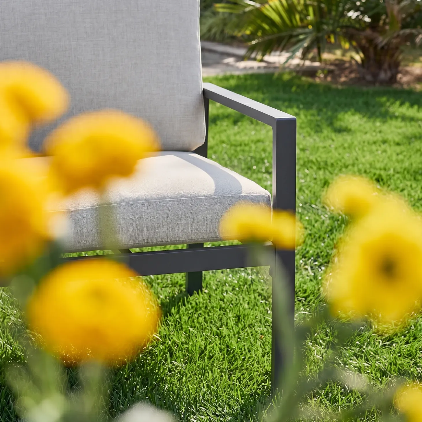 Loungeset 4 zitplaatsen aluminium