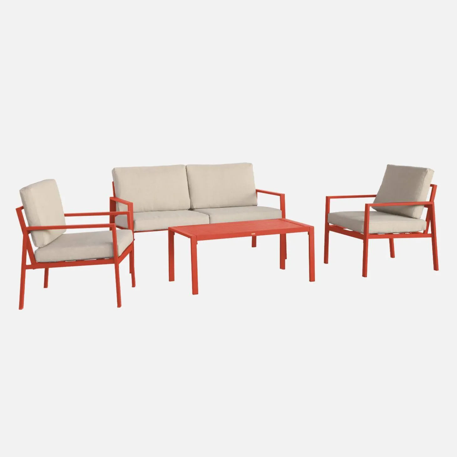 Loungeset 4 zitplaatsen aluminium