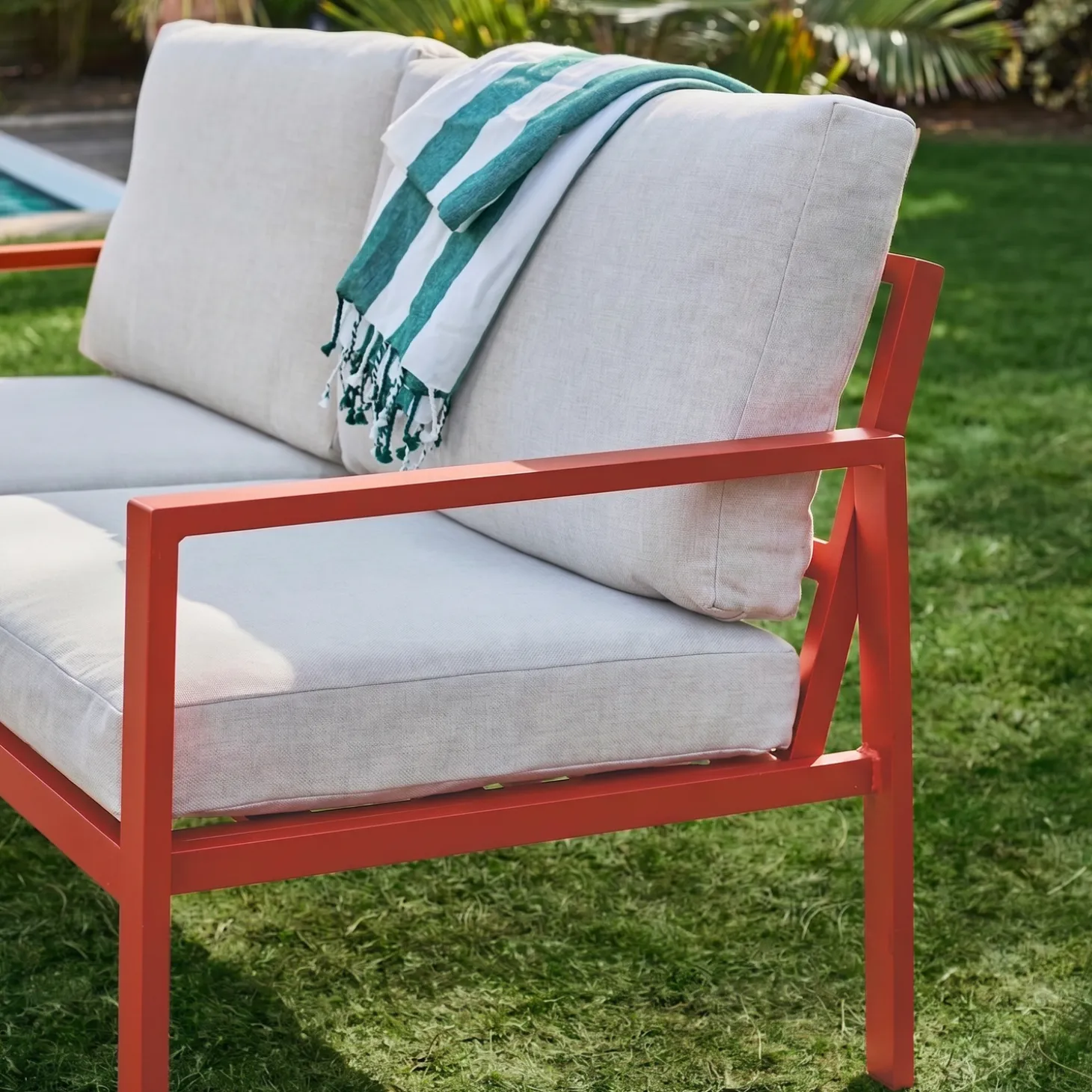Loungeset 4 zitplaatsen aluminium