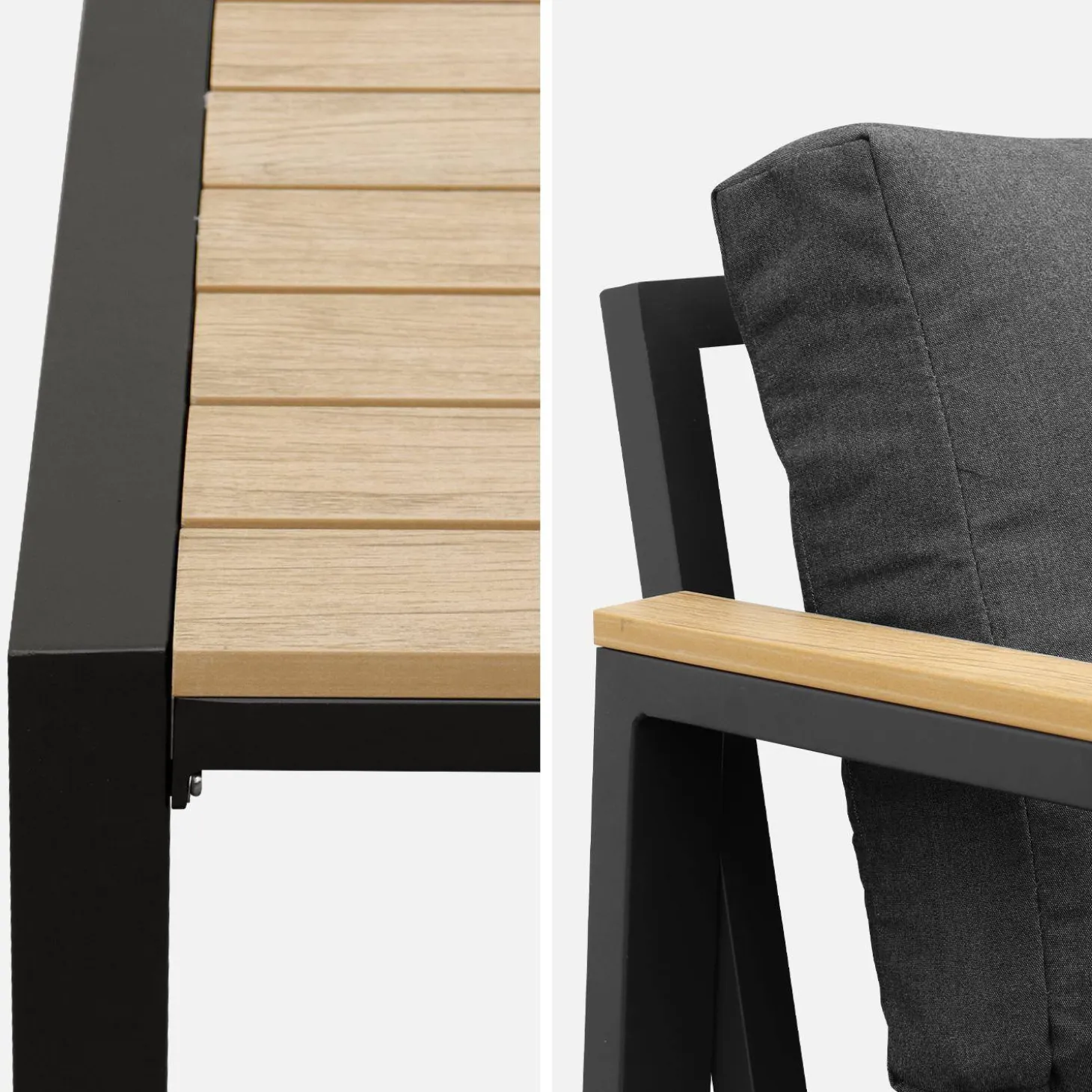 Loungeset, 4-zits, 1 bank, 2 fauteuils, 1 salontafel