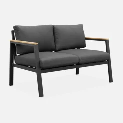 Loungeset, 4-zits, 1 bank, 2 fauteuils, 1 salontafel