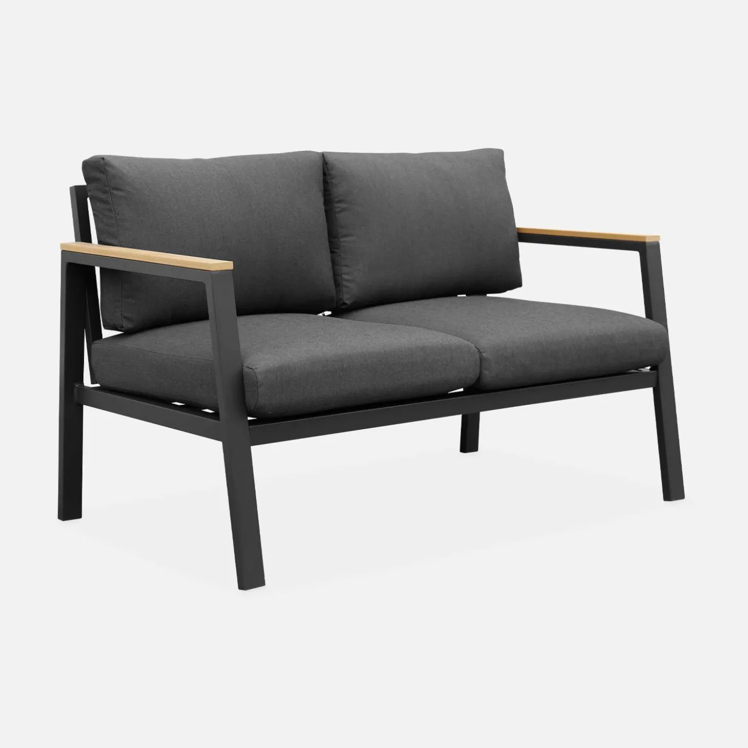 Loungeset, 4-zits, 1 bank, 2 fauteuils, 1 salontafel