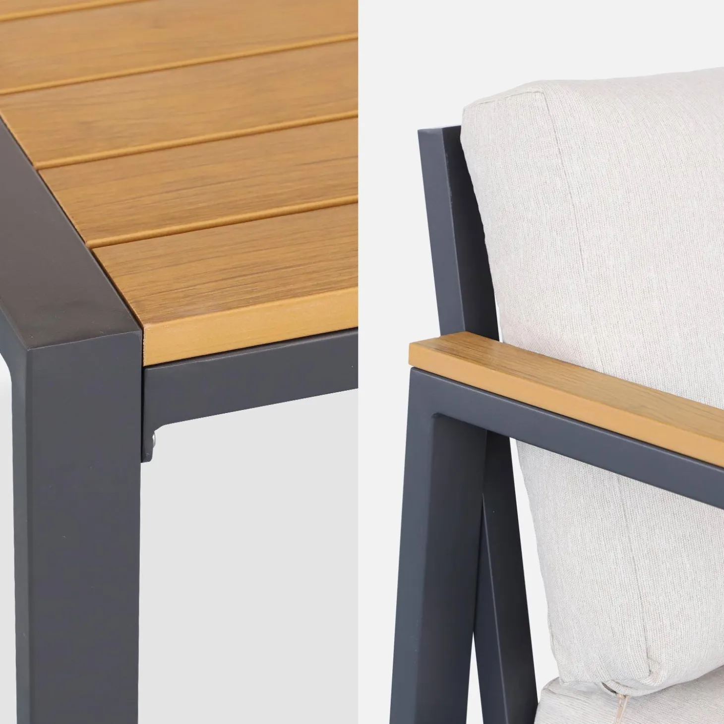 Loungeset, 4-zits, 1 bank, 2 fauteuils, 1 salontafel