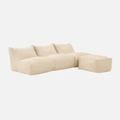 3 loungestoelen en poef voor buiten olefine