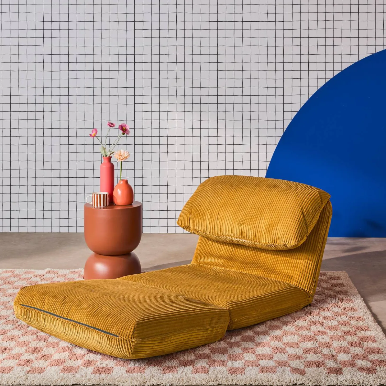 Loungestoel met slaapfunctie corduroy fauteuil