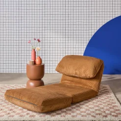 Loungestoel met slaapfunctie corduroy fauteuil