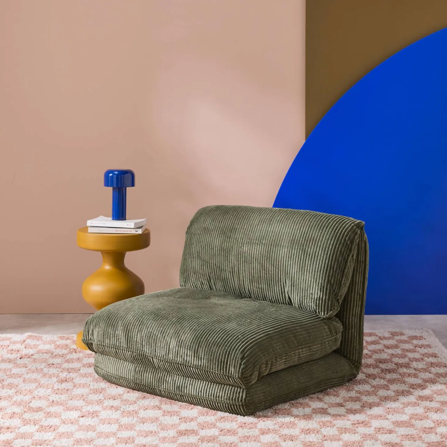 Loungestoel met slaapfunctie corduroy fauteuil