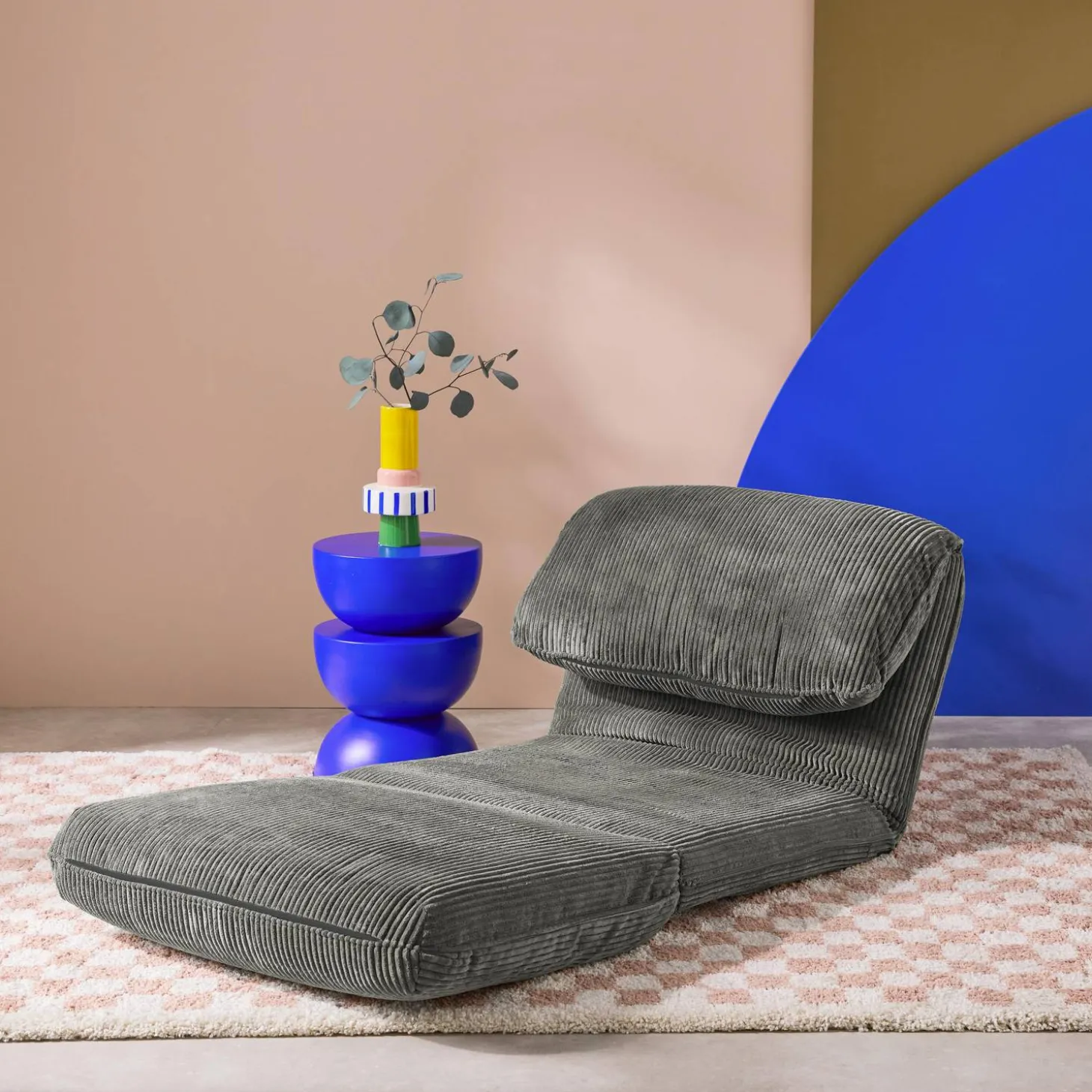 Loungestoel met slaapfunctie corduroy fauteuil