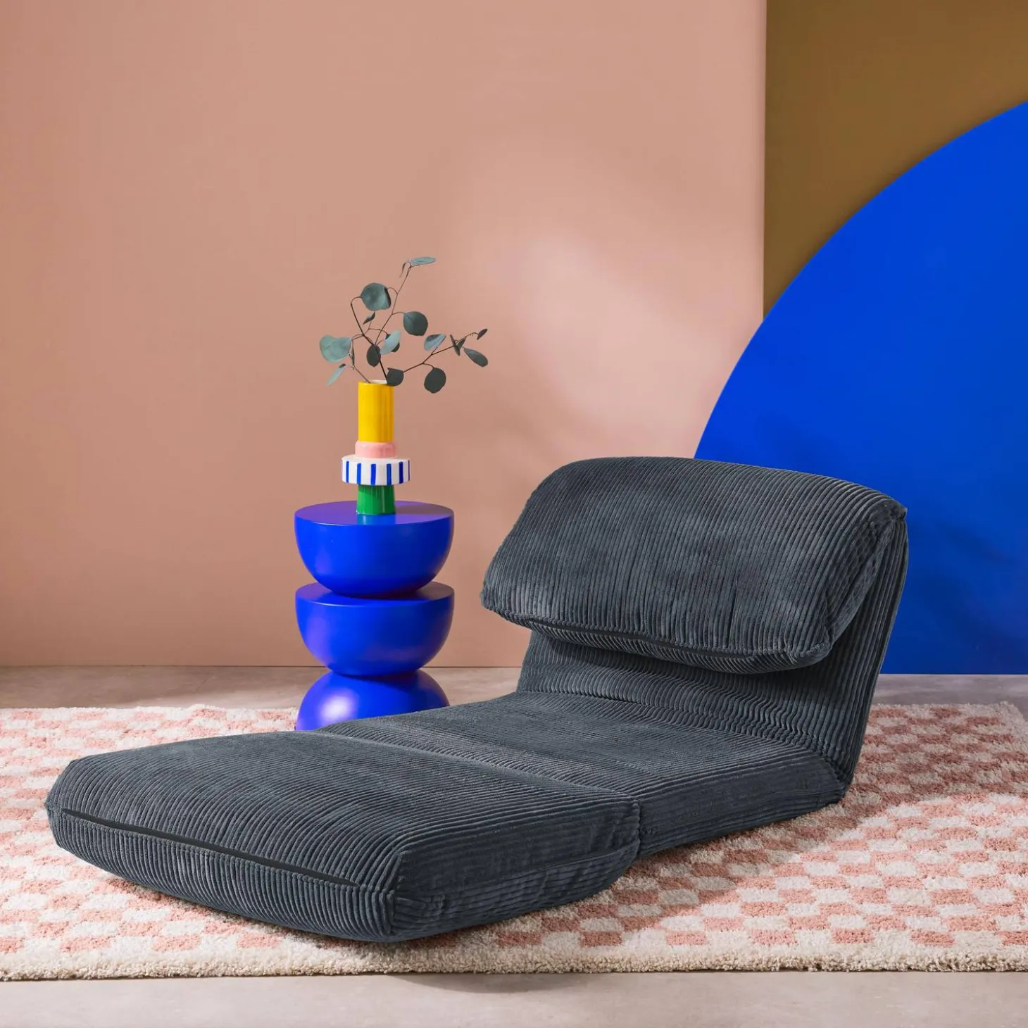 Loungestoel met slaapfunctie corduroy fauteuil