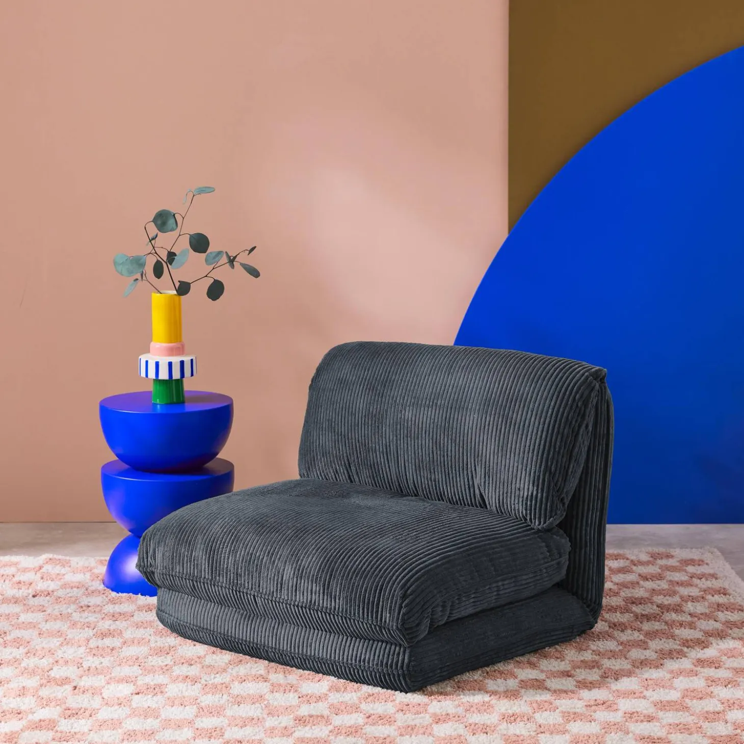 Loungestoel met slaapfunctie corduroy fauteuil