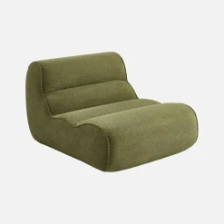 Loungestoel, 1-zits fauteuil van chenille stof