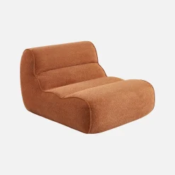 Loungestoel, 1-zits fauteuil van chenille stof