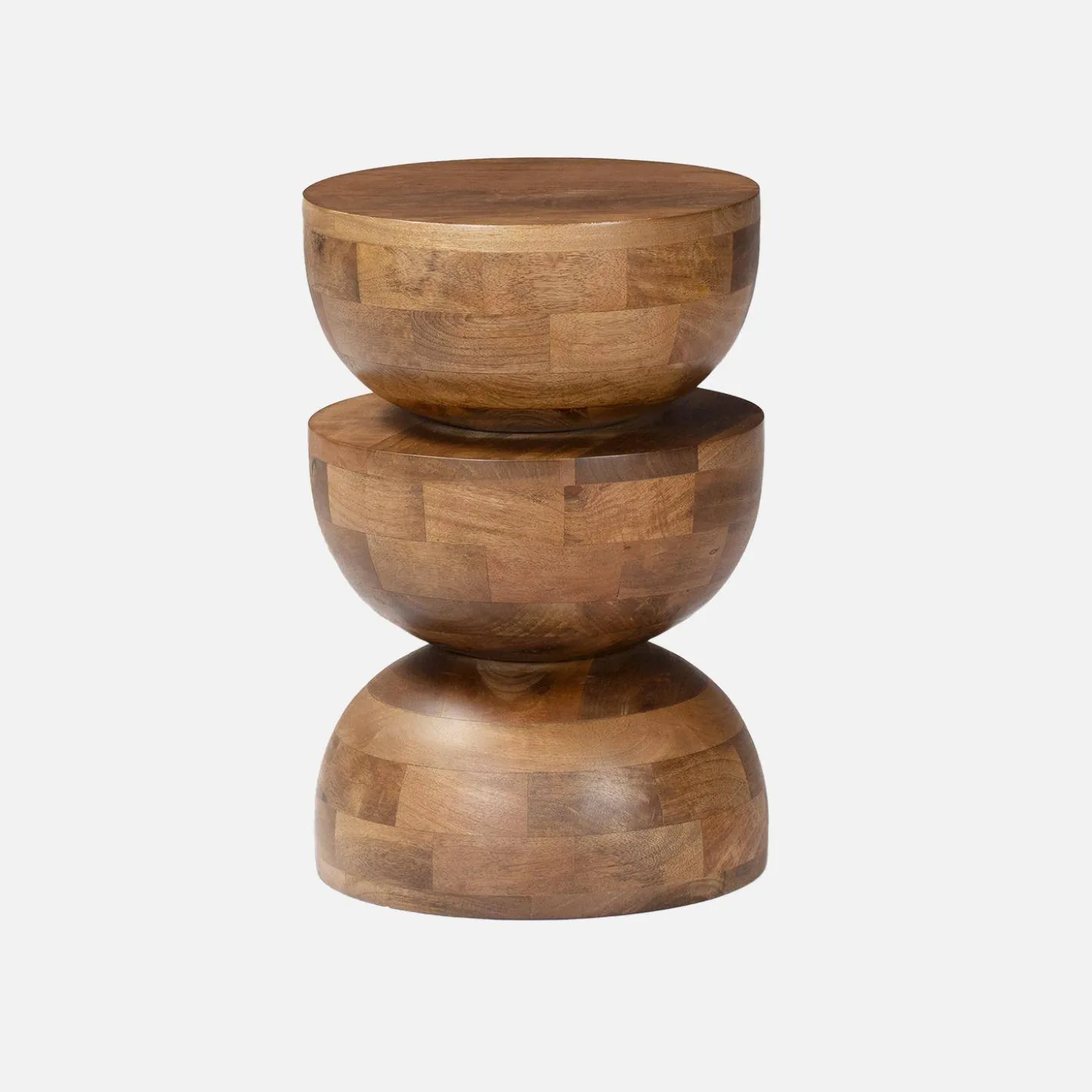 Mangohouten bijzettafel, nachtkastje, Ø30xH45cm
