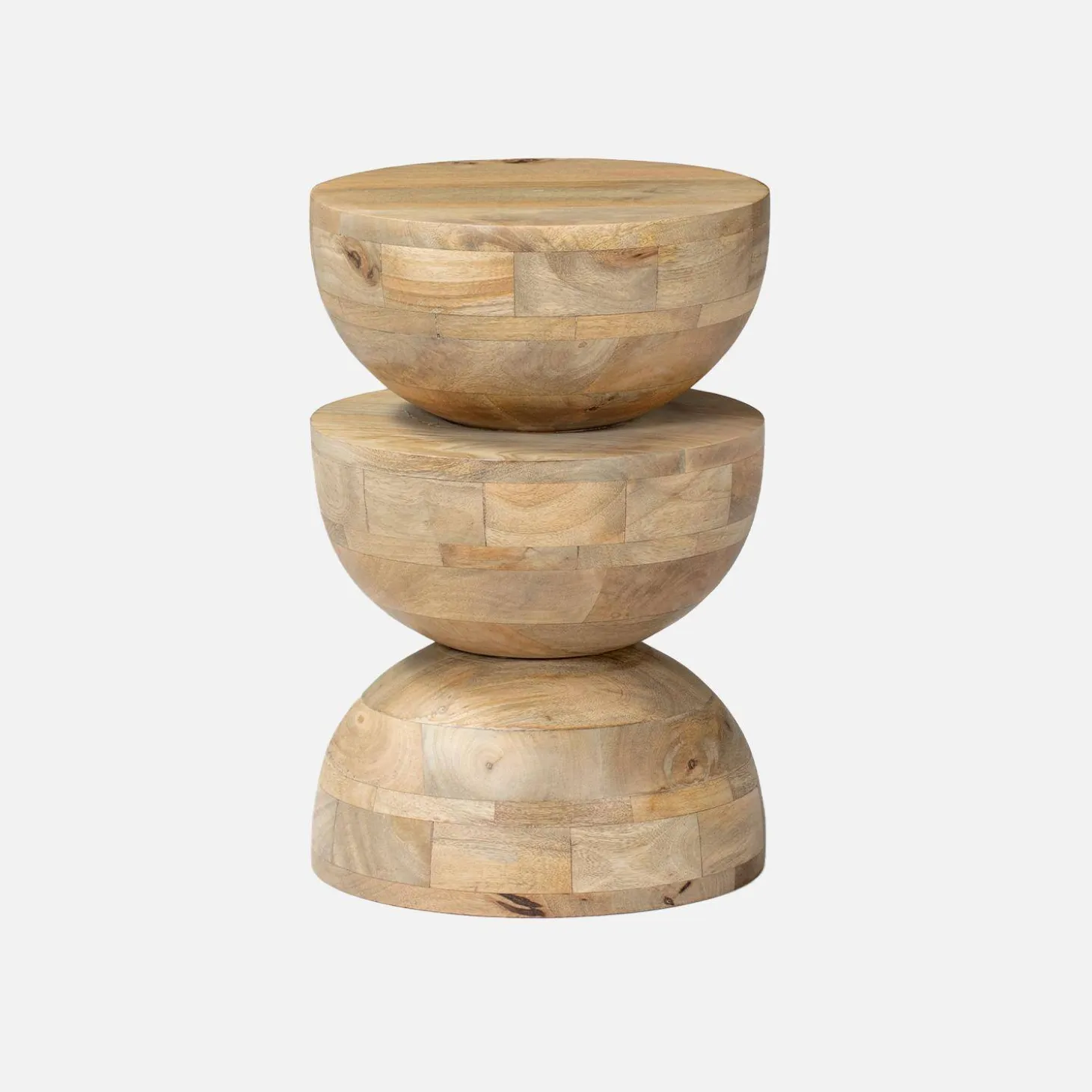 Mangohouten bijzettafel, nachtkastje, Ø30xH45cm