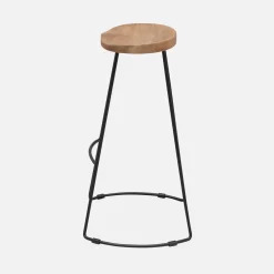 Mangohout en stalen barkruk, voetsteun, 75cm (set van 2)