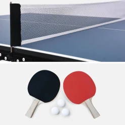 Medium outdoor tafeltennistafel met 2 rackets en 3 ballen