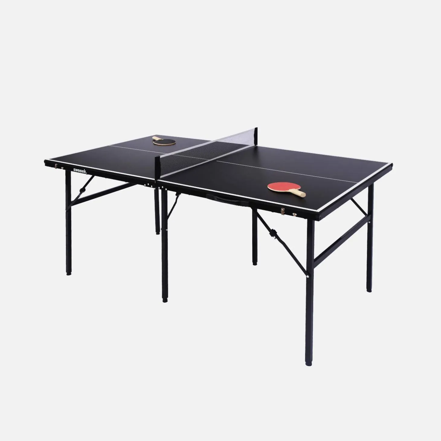 Medium outdoor tafeltennistafel met 2 rackets en 3 ballen