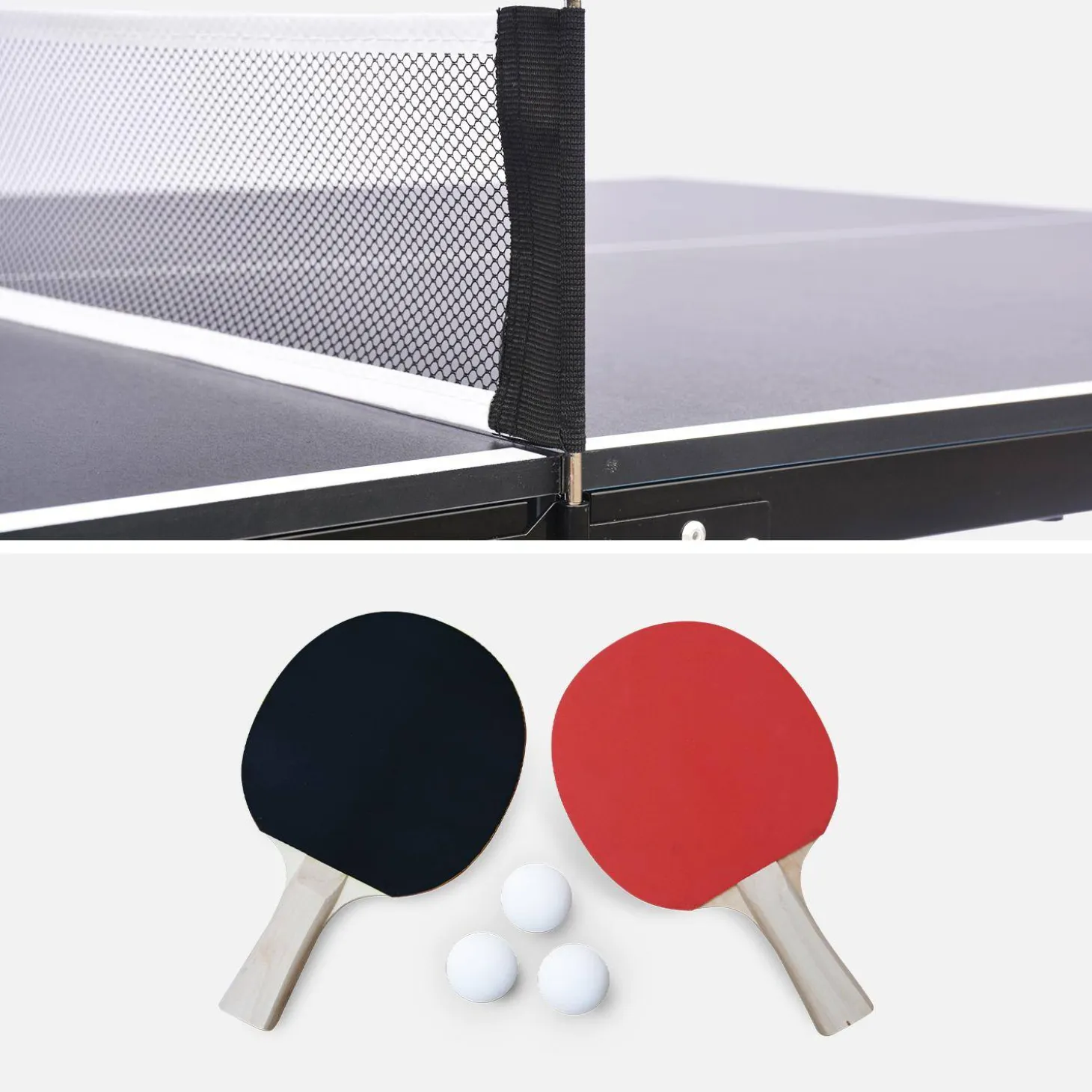 Medium outdoor tafeltennistafel met 2 rackets en 3 ballen