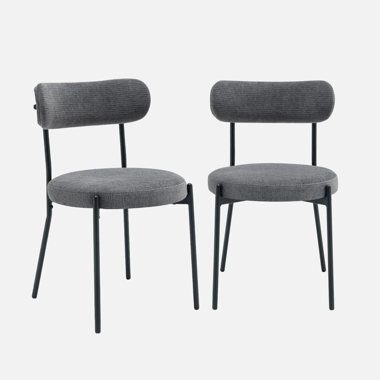 Metaal en chenille stof stoel (set van 2)