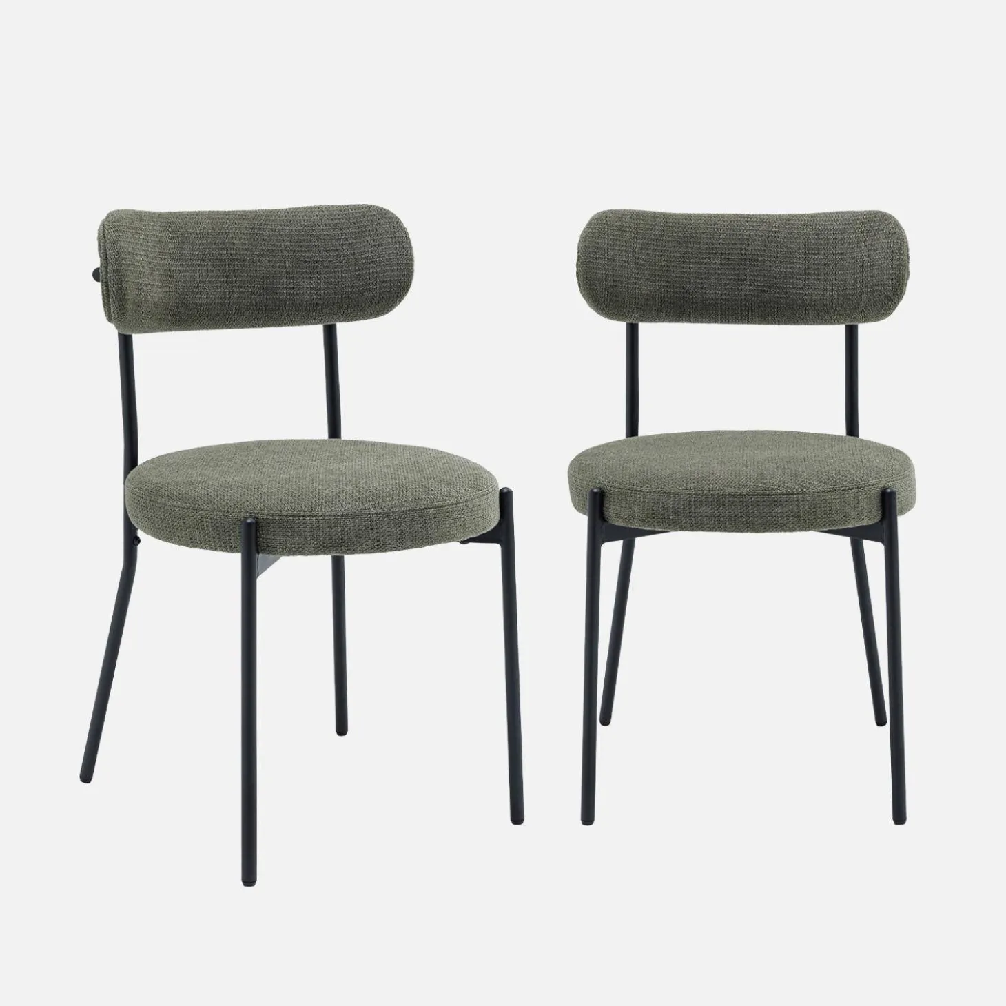 Metaal en chenille stof stoel (set van 2)
