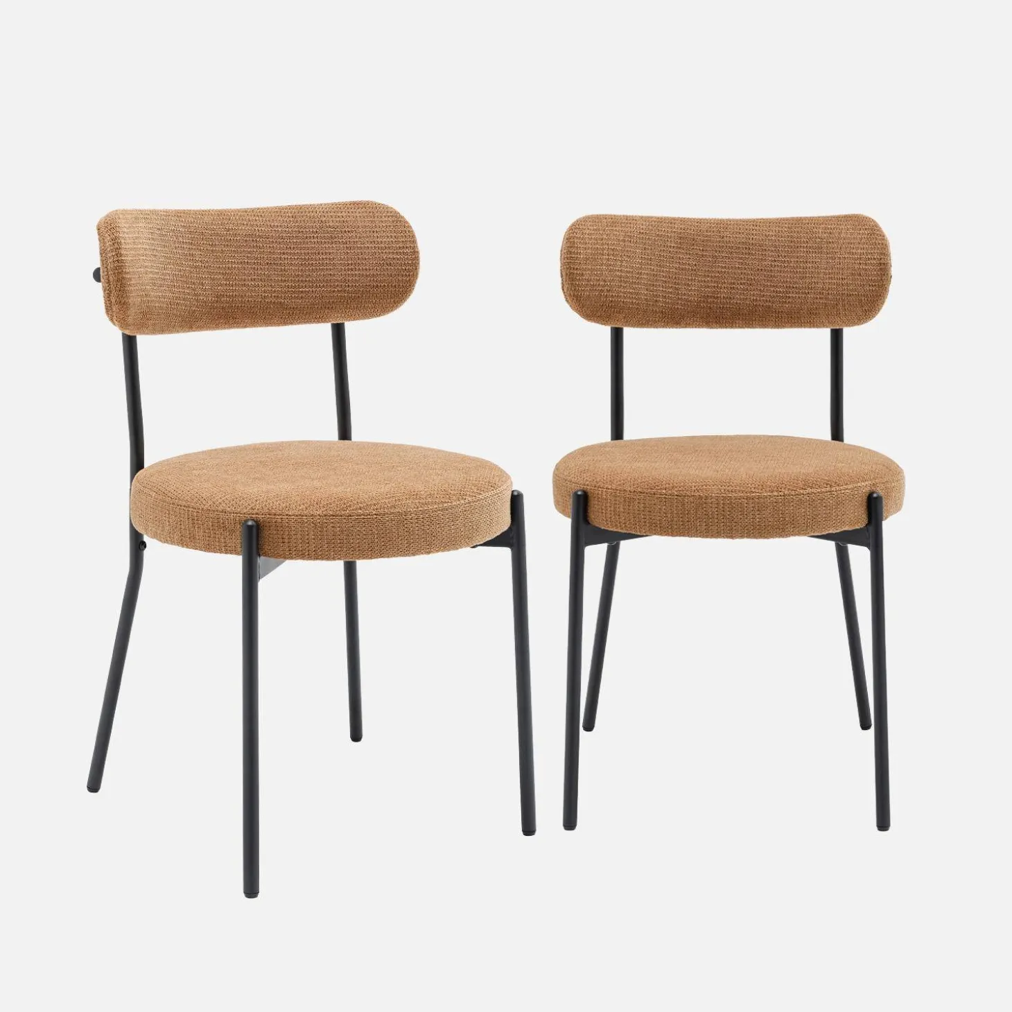 Metaal en chenille stof stoel (set van 2)