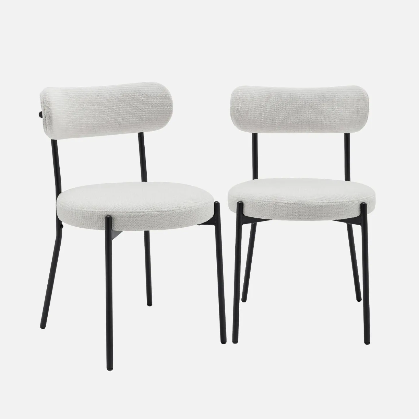 Metaal en chenille stof stoel (set van 2)