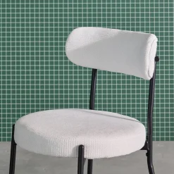 Metaal en chenille stof stoel (set van 2)